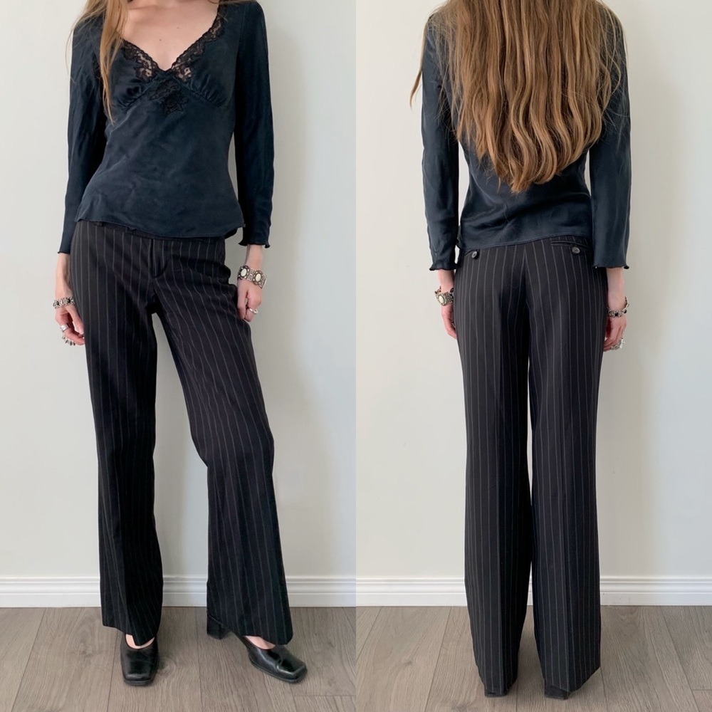 Banana republic wool pinstripe trousers